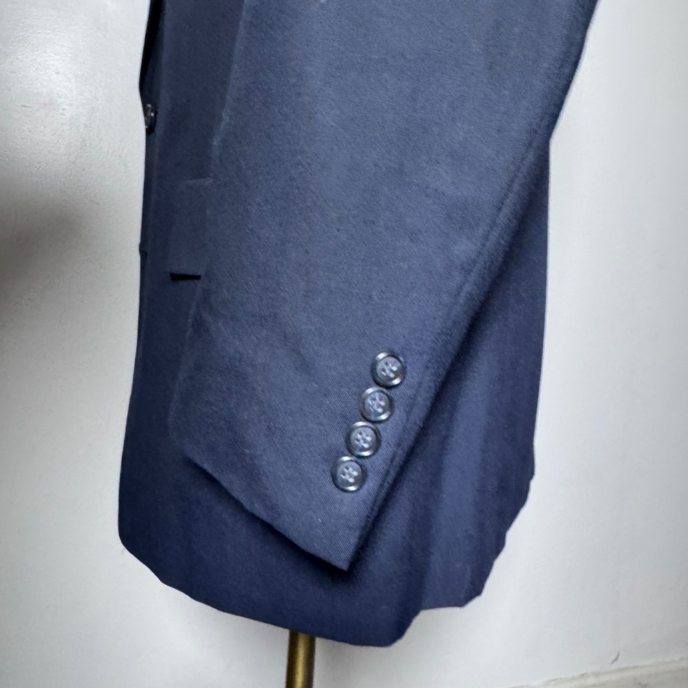 Hart Schaffner & Marx Suit Mens 42S 34W Navy Blue Solid Two Button Notch Lapel - Picture 5 of 6